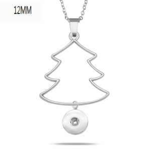 Christmas tree Necklace 80CM chain silver  fit 12MM chunks snaps jewelry necklace
