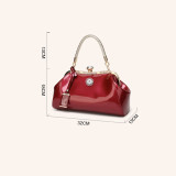 Fashion all-match patent leather handbags shiny clip rhinestone lock handbag shoulder diagonal wedding bag fit 18mm snap button jewelry