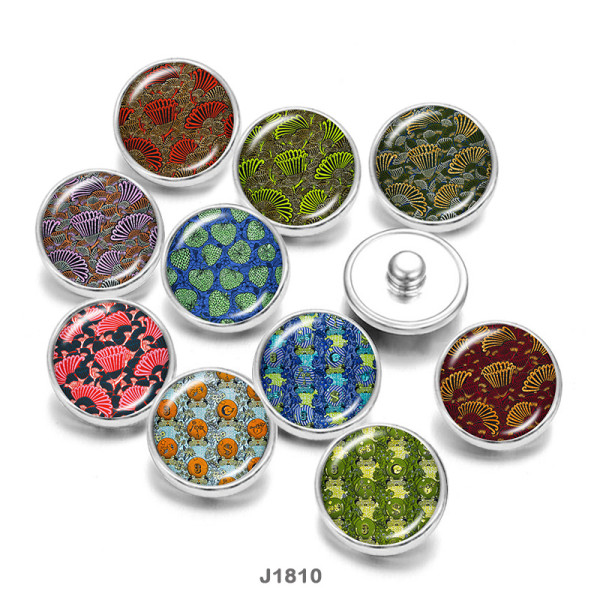 Painted metal 20mm snap buttons  Pattern   DIY jewelry