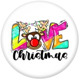 Painted metal 20mm snap buttons  Christmas  Deer  Santa Claus   DIY jewelry  glass  snaps  buttons