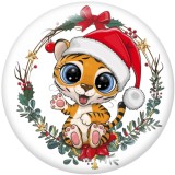 Painted metal 20mm snap buttons  Christmas  Cat  Deer  DIY jewelry