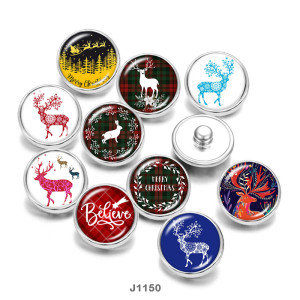 Painted metal 20mm snap buttons Christmas  rabbit  Deer  DIY jewelry