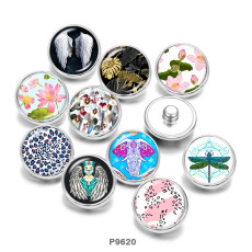 Painted metal 20mm snap buttons  Wing  Dragonfly  Flower  Elephant  Nurse  DIY jewelry