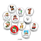 Painted metal 20mm snap buttons  Christmas  Deer  Snowman  Dog  DIY jewelry
