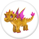 Painted metal 20mm snap buttons  Cartoon  Dragon  DIY jewelry