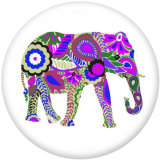 Painted metal 20mm snap buttons  Elephant YOGA   DIY jewelry