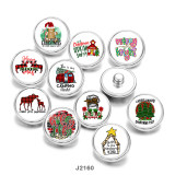 Painted metal 20mm snap buttons  Christmas  Snowman  DIY jewelry