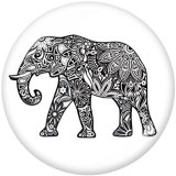 Painted metal 20mm snap buttons  Elephant   DIY jewelry
