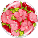 Painted metal 20mm snap buttons  Flower  DIY jewelry