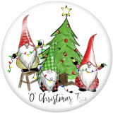 Painted metal 20mm snap buttons  Christmas   Santa Claus   DIY jewelry
