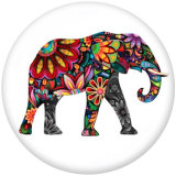 Painted metal 20mm snap buttons  Elephant  DIY jewelry