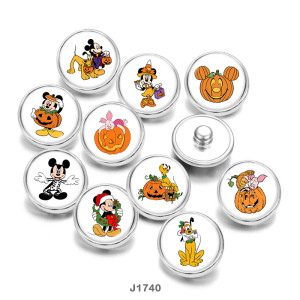 Painted metal 20mm snap buttons  Halloween  Cartoon   DIY jewelry