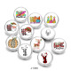 Painted metal 20mm snap buttons  Christmas  Deer  Santa Claus   DIY jewelry  glass  snaps  buttons