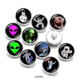 Painted metal 20mm snap buttons  extraterrestrial  astronaut  DIY jewelry