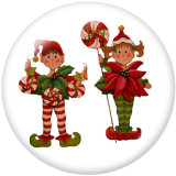 Painted metal 20mm snap buttons  Christmas  Elves   Deer   DIY jewelry  glass snaps buttons