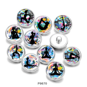 Painted metal 20mm snap buttons  Yago  DIY jewelry