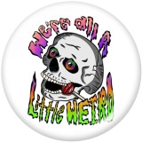Painted metal 20mm snap buttons  Halloween  skull  DIY jewelry