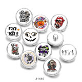 Painted metal 20mm snap buttons   Halloween  skull   DIY jewelry  glass  snaps  buttons