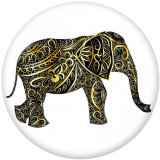 Painted metal 20mm snap buttons  Elephant YOGA   DIY jewelry