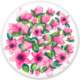 Painted metal 20mm snap buttons  Flower  DIY jewelry