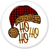 Painted metal 20mm snap buttons  Christmas  HO HO    DIY jewelry