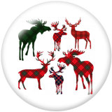 Painted metal 20mm snap buttons  Christmas  Snowman  Deer   DIY jewelry   glass  snaps buttonDeer