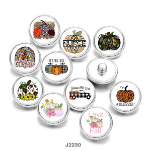 Painted metal 20mm snap buttons  Thanksgiving  Love  Fall  DIY jewelry