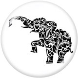 Painted metal 20mm snap buttons  Elephant   DIY jewelry