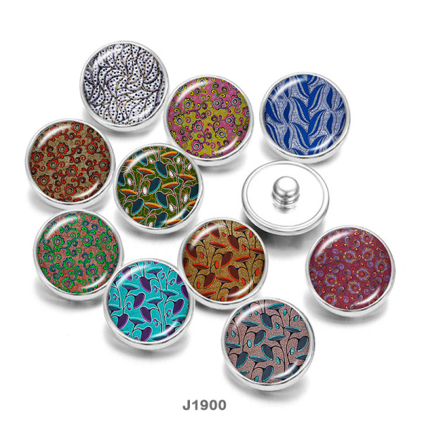 Painted metal 20mm snap buttons  Pattern   DIY jewelry