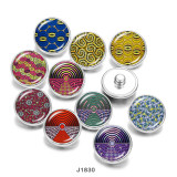 Painted metal 20mm snap buttons  Pattern   DIY jewelry