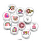 Painted metal 20mm snap buttons  Ribbon  Love peace  Butterfly  DIY jewelry