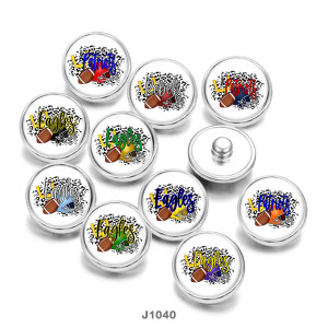 Painted metal 20mm snap buttons  Sports  Eagles  Patriots  DIY jewelry
