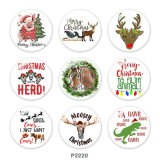 Painted metal 20mm snap buttons  Christmas  Deer  Horse  pig  DIY jewelry