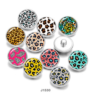 Painted metal 20mm snap buttons  pattern   DIY jewelry