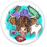 Painted metal 20mm snap buttons  pattern  cattle   DIY jewelry  glass  snaps  buttons