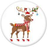 Painted metal 20mm snap buttons  Christmas  Deer  Santa Claus   DIY jewelry  glass  snaps  buttons