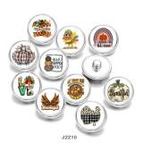 Painted metal 20mm snap buttons  Thanksgiving  Love  DIY jewelry