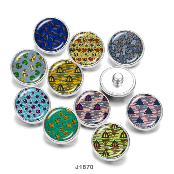 Painted metal 20mm snap buttons  Pattern   DIY jewelry