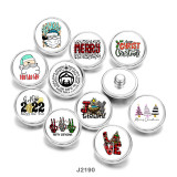 Painted metal 20mm snap buttons  Christmas  Love  Santa Claus  DIY jewelry