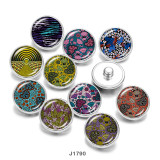 Painted metal 20mm snap buttons  Pattern   DIY jewelry