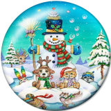 Painted metal 20mm snap buttons  Christmas  Santa Claus  Deer  DIY jewelry  glass snaps buttons