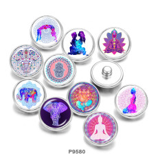Painted metal 20mm snap buttons  Elephant  Faith  Yago  DIY jewelry