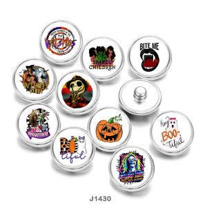 Painted metal 20mm snap buttons   Halloween  Cat  skull   DIY jewelry  glass  snaps  buttons
