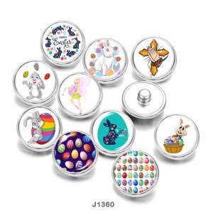 Painted metal 20mm snap buttons  happy easter  rabbit  Cross  DIY jewelry  glass  snaps  buttons