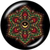 Painted metal 20mm snap buttons  mandala Flower yoga Faith  DIY jewelry