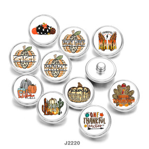 Painted metal 20mm snap buttons  Thanksgiving  MAMA   DIY jewelry