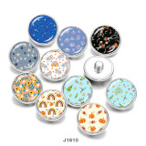 Painted metal 20mm snap buttons  Halloween  Flower  DIY jewelry
