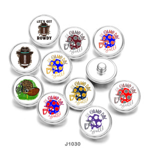 Painted metal 20mm snap buttons  Sports  rugby  Helmet  DIY jewelry