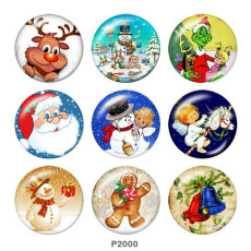 Painted metal 20mm snap buttons  Christmas  Santa Claus  Deer  DIY jewelry  glass snaps buttons