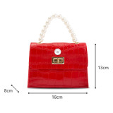 Crocodile pattern female bag mini bag fashion simple chain messenger bag fit 18mm snap button jewelry